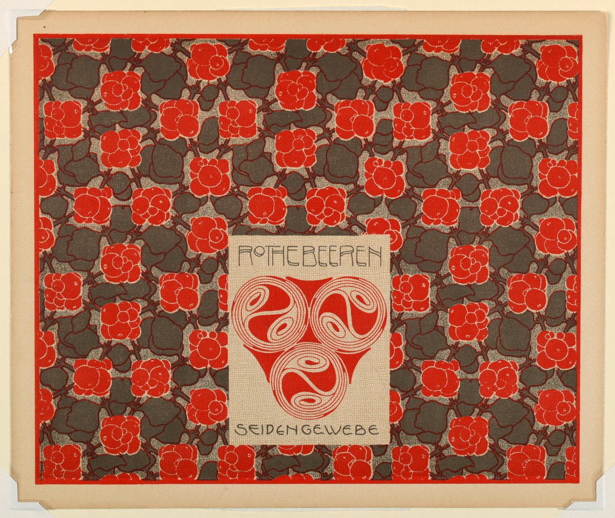 Tisk, Red Berries Silk Weaving, deska 21, in The Source od Unbekannt
