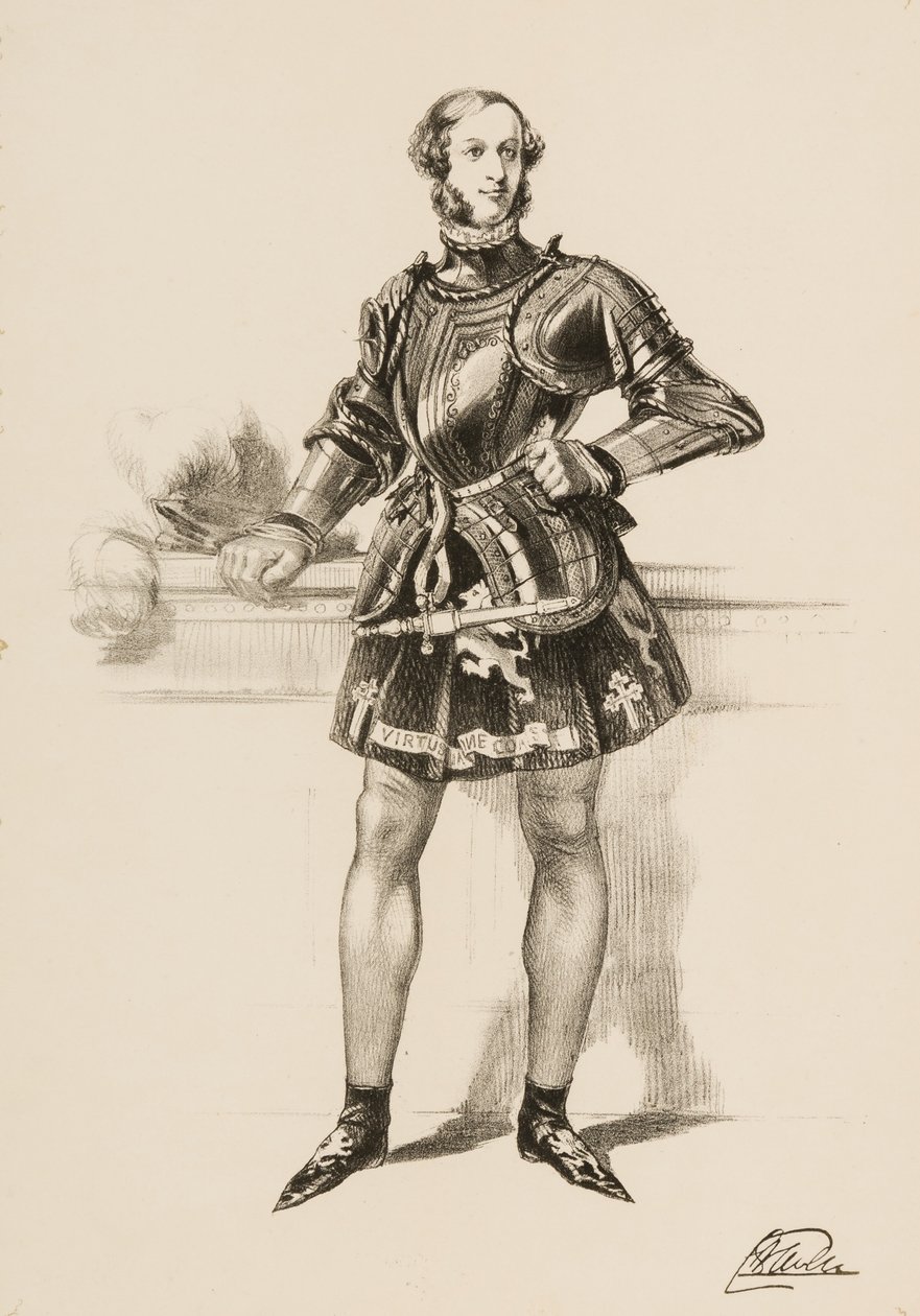 Výtisk Williama 2. hraběte z Craven v kostýmu nošeném na Eglinton Tournament 1839. od Unbekannt