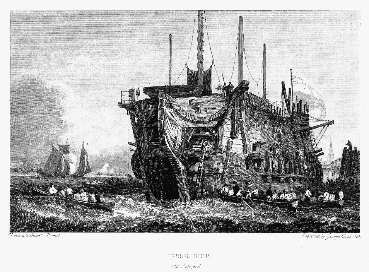Vězeňský vrak v Deptford, Londýn, c1826 od Unbekannt