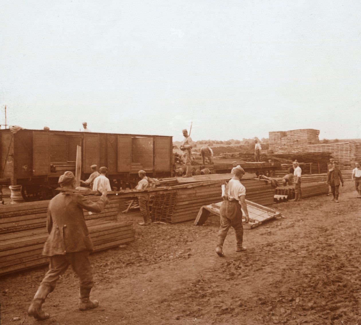 Vězni, Genicourt, severní Francie, c1914-c1918 od Unbekannt