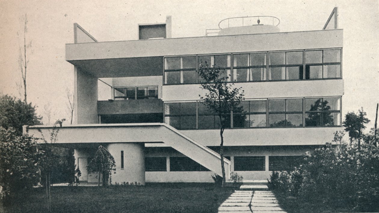 Soukromý dům v Garches, nedaleko Paříže: Garden Front. Architekti, Le Corbusier a Pierre Jeanneret, od Unbekannt