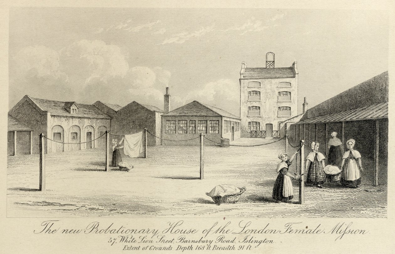 Probationary House of the London Female Mission, White Lion Street 57, Islington, Londýn, c1836. od Unbekannt