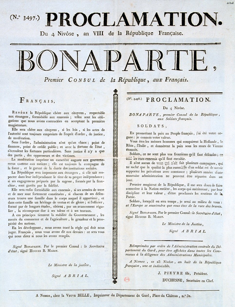 Provolání Napoleona 1. konzulem, 19. století od Unbekannt
