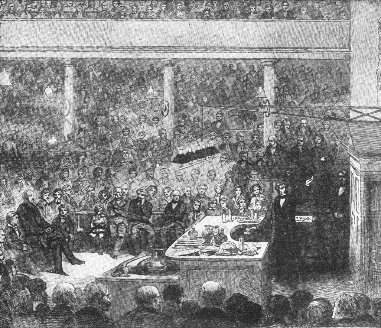 Profesor Faraday přednáší na Královském institutu...1856, 1901. od Unbekannt