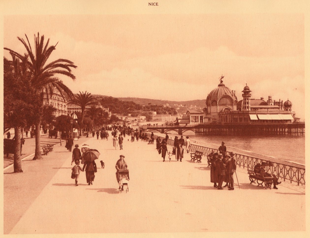 Promenade des Anglais a molo, Nice, 1930. od Unbekannt