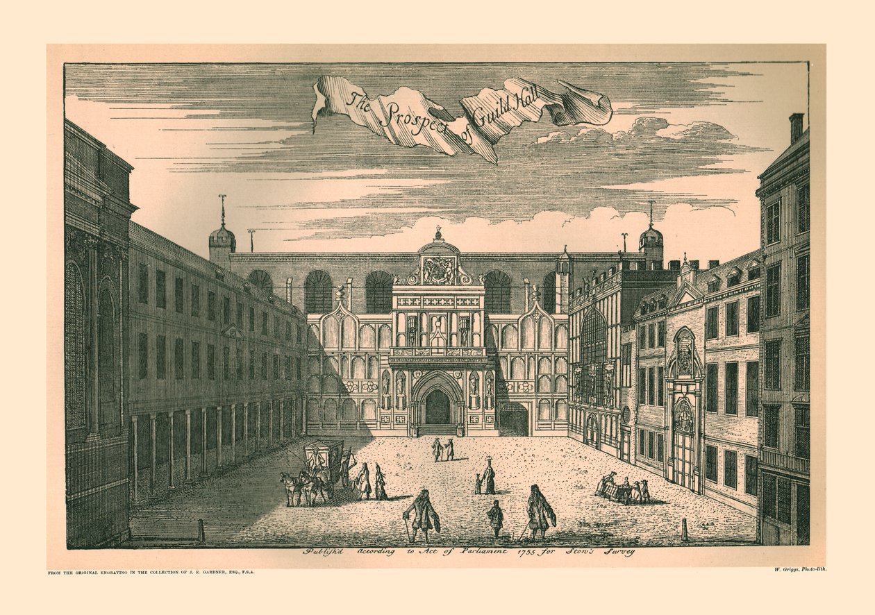 Prospect of the London Guild Hall, 1755, 1886 od Unbekannt