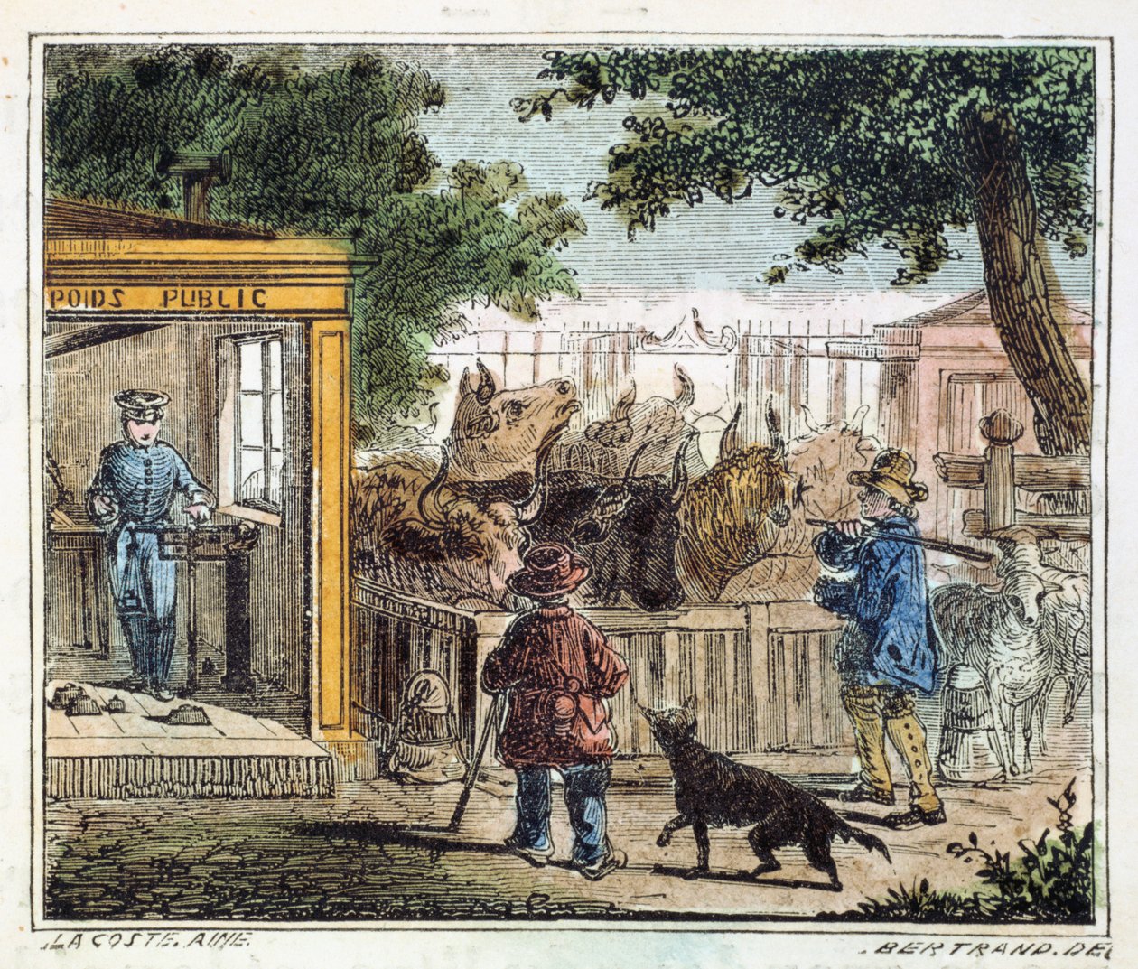 Veřejná váha používaná k vážení dobytka na trhu, 1867 od Unbekannt