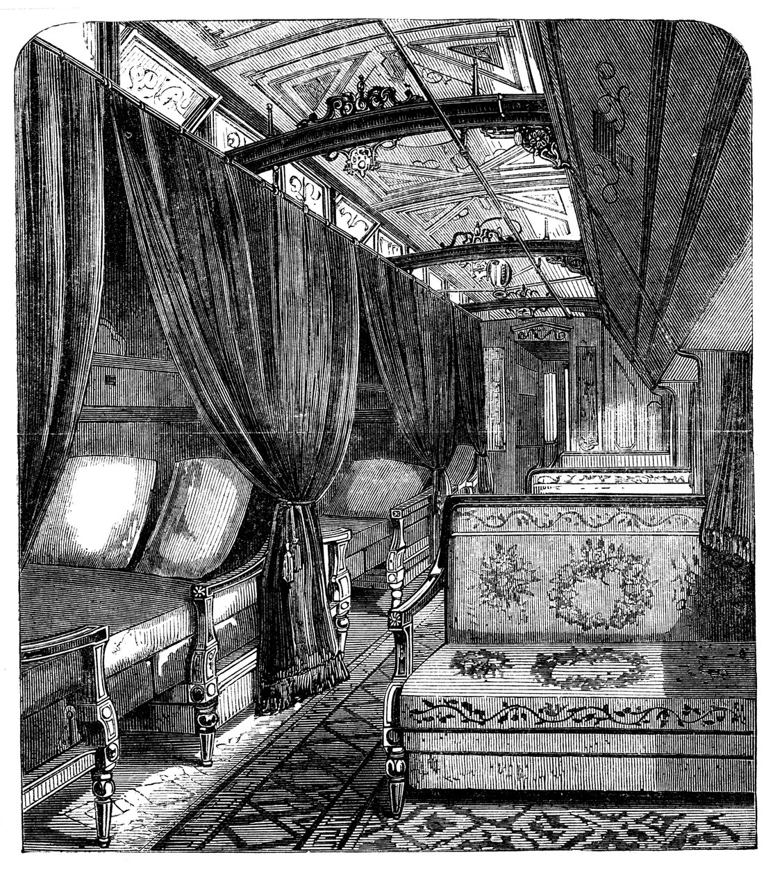 Pullman spací vůz na Union Pacific Railroad, c1869 od Unbekannt