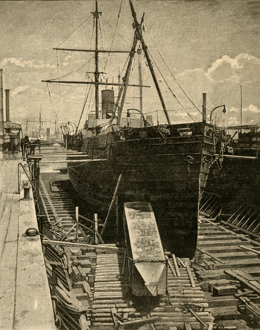 Uložení obelisku do nákladového prostoru parníku, 1881. od Unbekannt