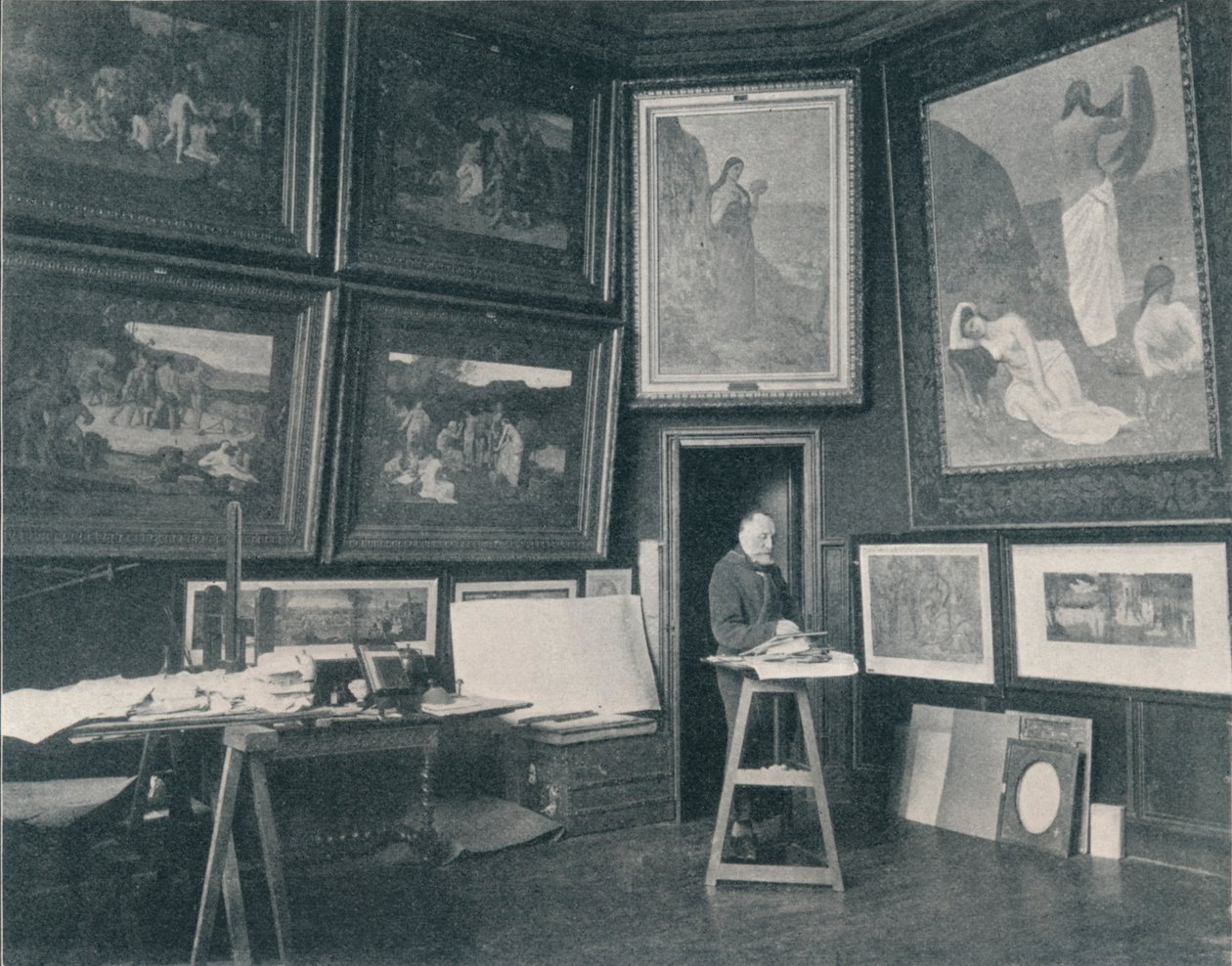 Puvis De Chavannes ve svém studiu, c1897 od Unbekannt
