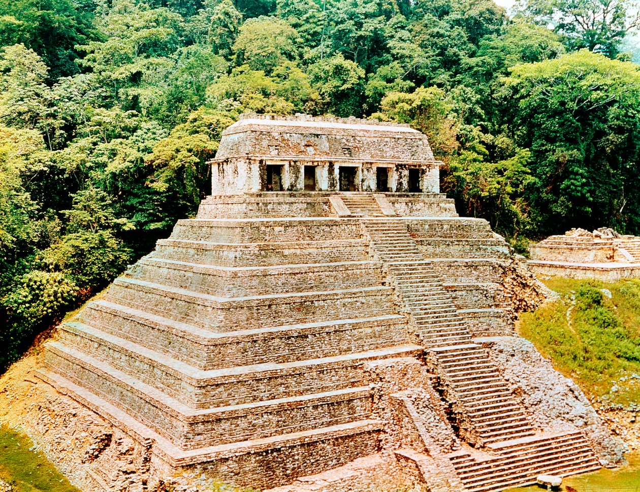 Pyramida a Temple-of-the-Inscriptions, Palenque, Mexiko, 7. století od Unbekannt