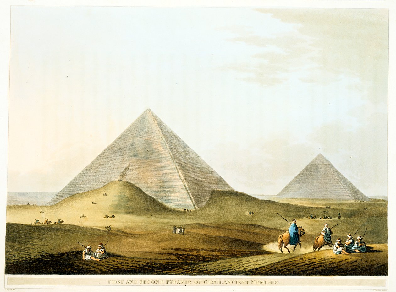 Pyramidy v Gíze, Egypt, 4. dynastie, Stará říše, 26. století před naším letopočtem 1801 od Unbekannt