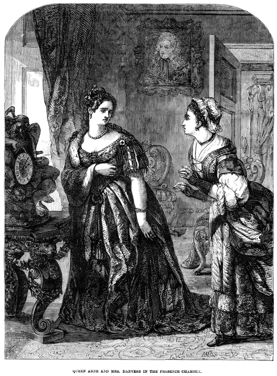 Královna Anna 1665-1714 a paní Danversová v prezenční síni od Unbekannt