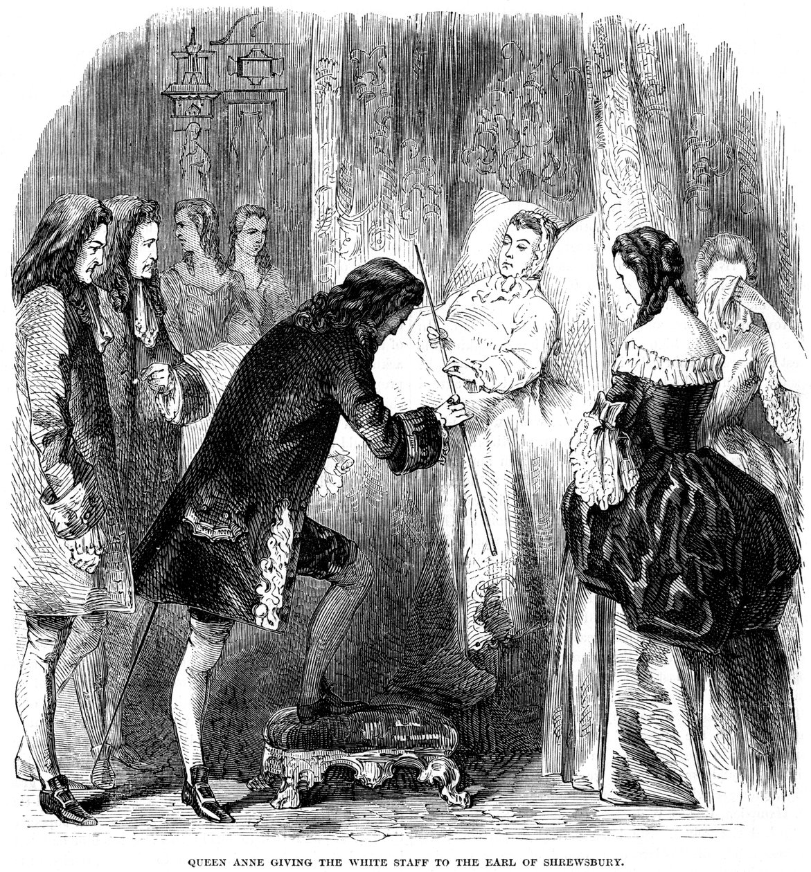 Královna Anna 1665-1714 předala bílou hůl hraběti ze Shrewsbury, c1714 od Unbekannt