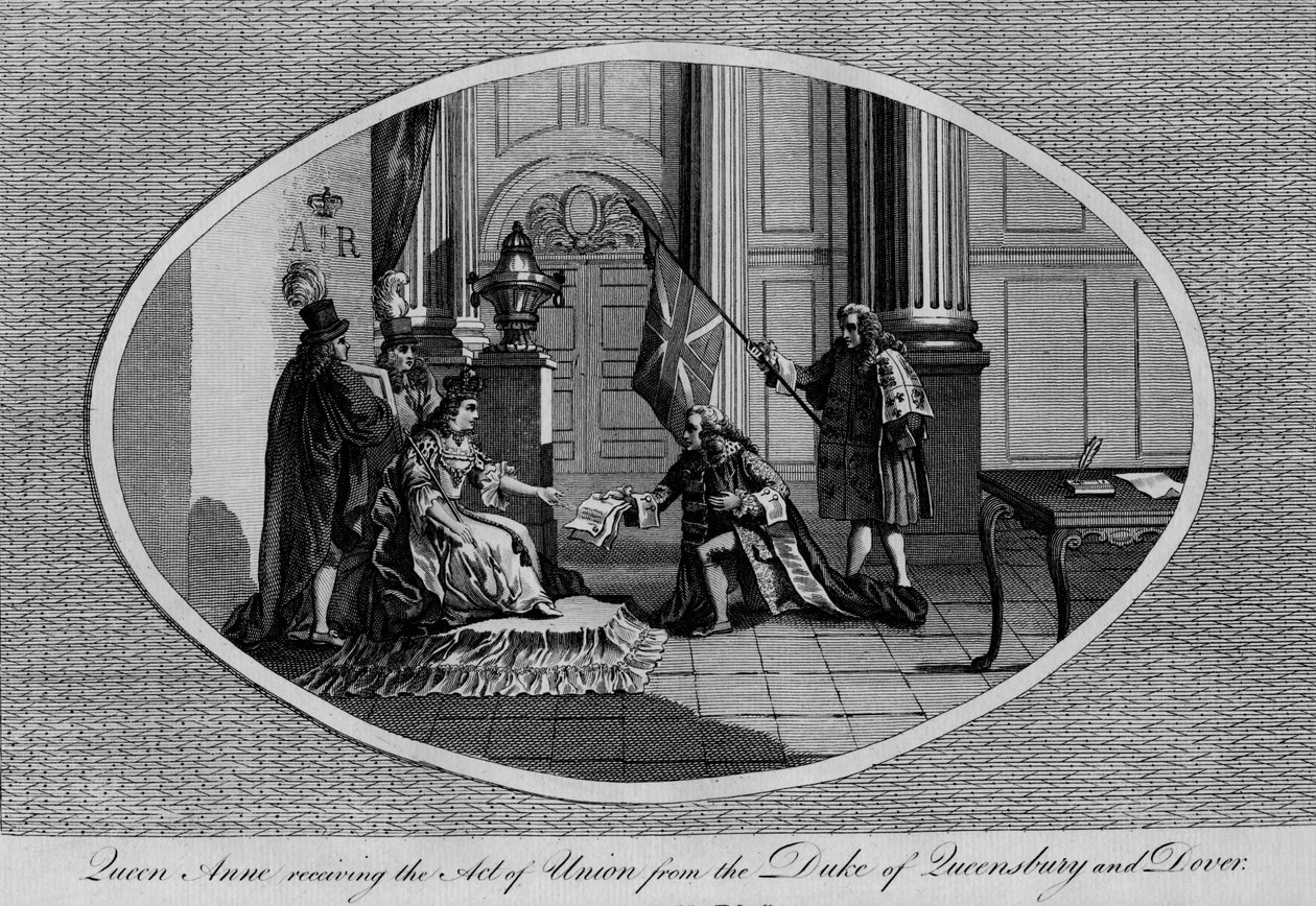 Královna Anna obdržela akt unie od vévody z Queensberry, 1707 1793 od Unbekannt