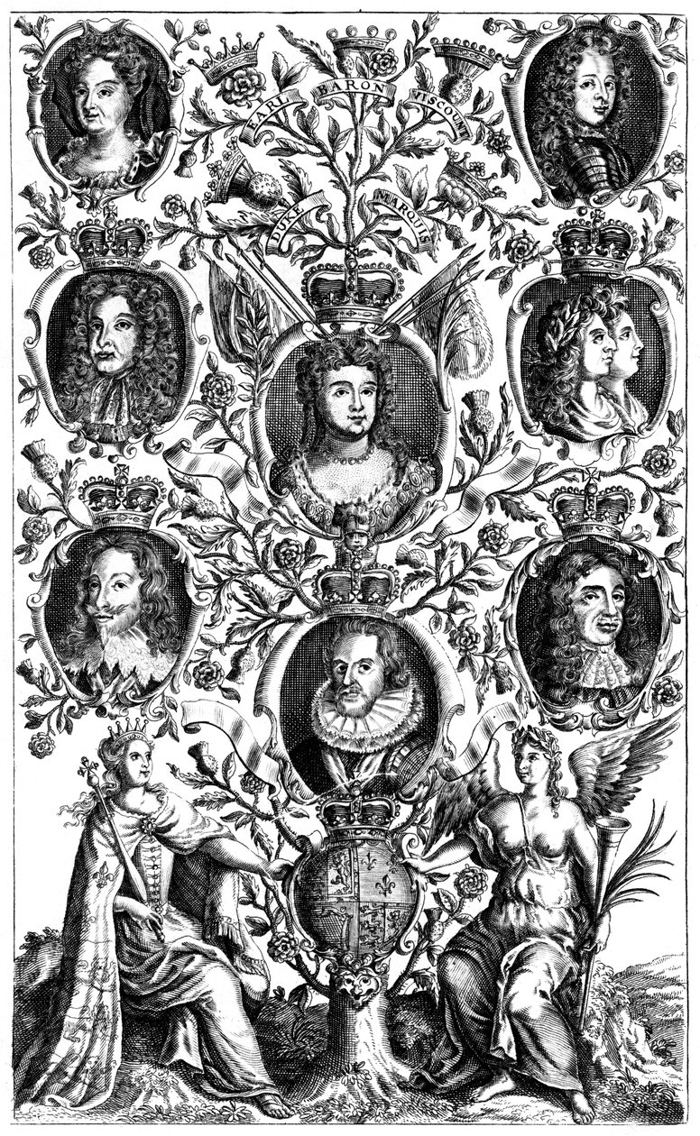 Rodokmen královny Anny 1665-1714 od Unbekannt