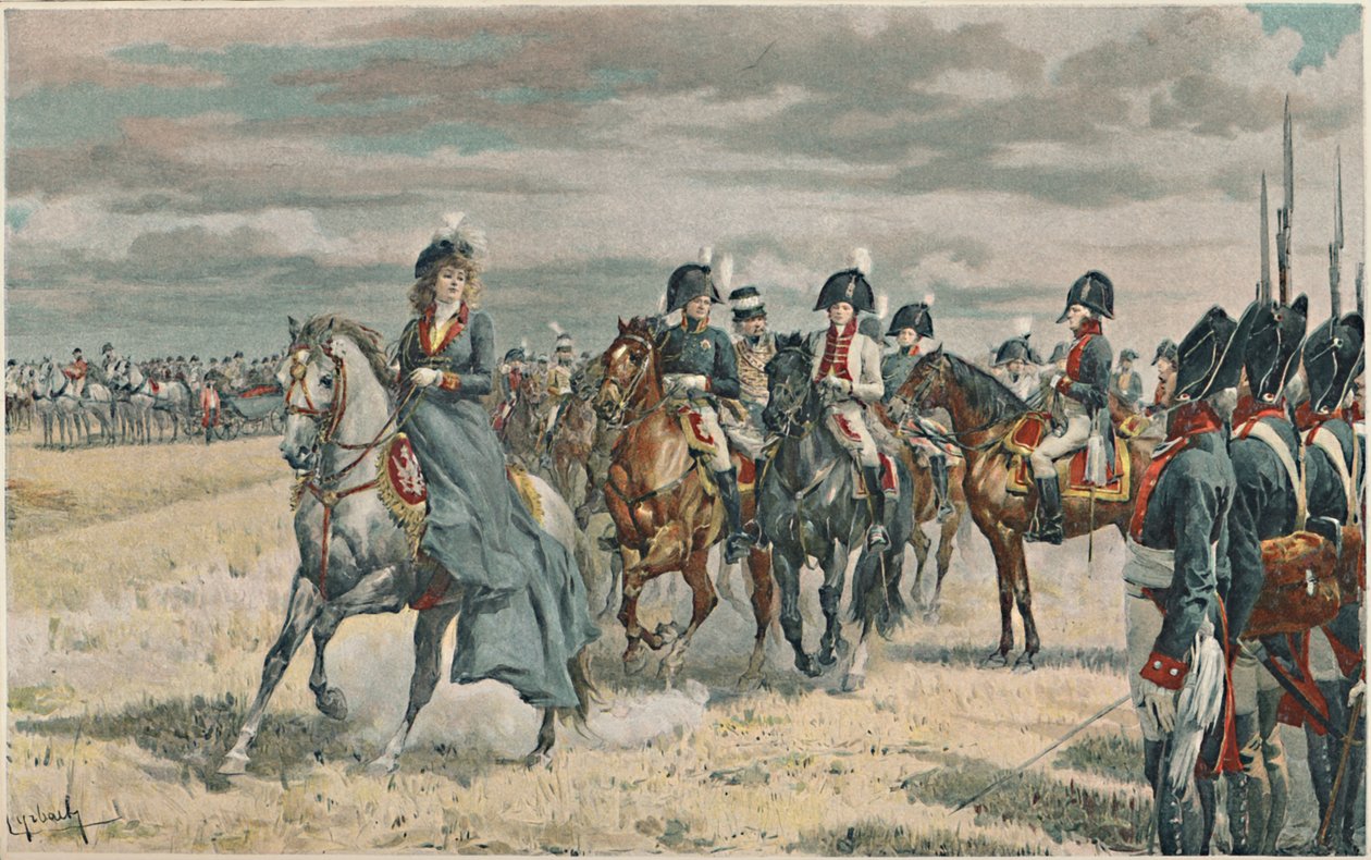 Queen Louisa Reviewing the Prussian Army, 1896 od Unbekannt