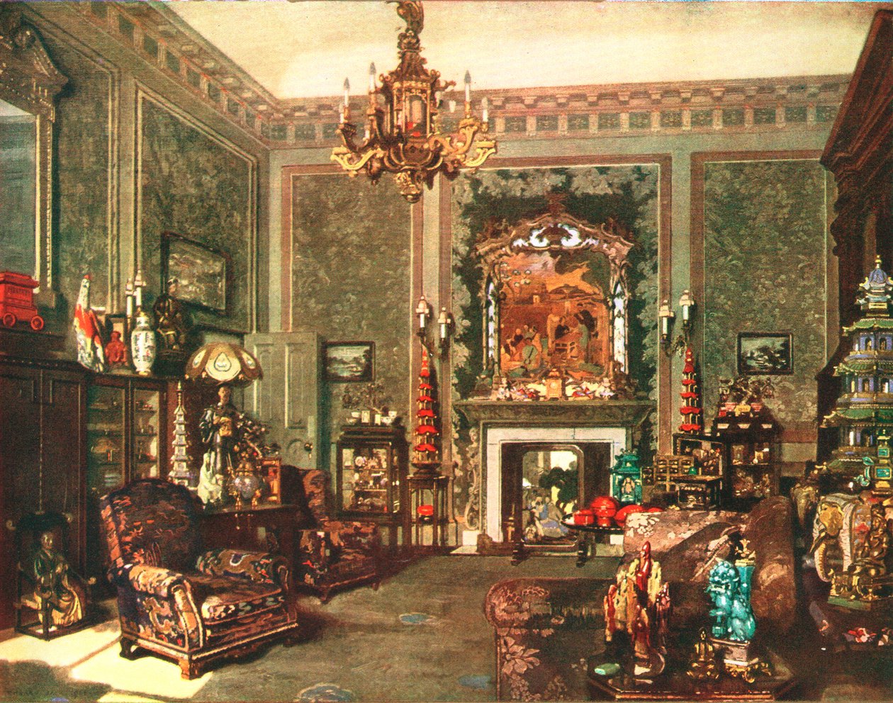 Queen Marys Chinese Chippendale Room v Buckinghamském paláci, c1935 od Unbekannt