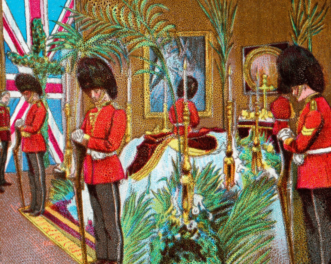 Queen Victoria ležící ve státě v Osborne House, 1901 c1902 od Unbekannt