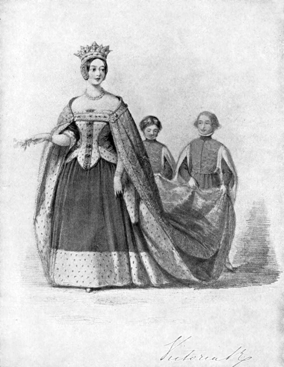 Queen Victoria jako Queen Philippa na Plantagenet Ball, Buckinghamský palác, c1840, 1901 od Unbekannt
