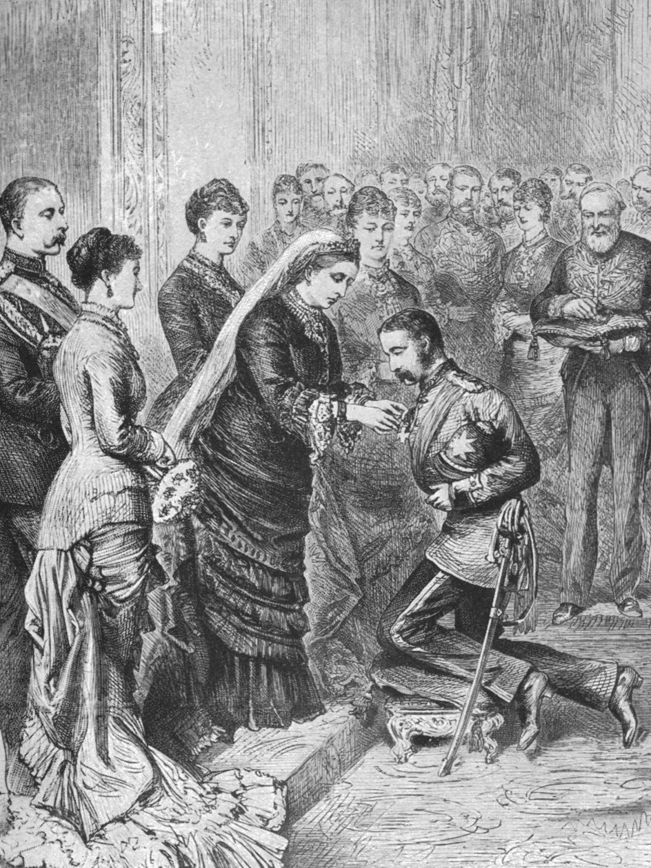 Královna Viktorie vyznamenává důstojníky zapojené do afghánských a zuluských válek...8. prosince 1879, 1901. od Unbekannt