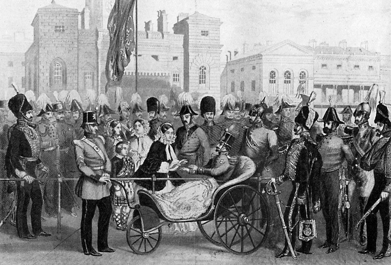 Královna Viktorie rozdává medaile, 18. května 1855, c1920 od Unbekannt