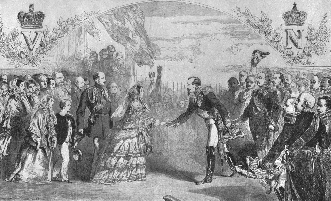 Královna Viktorie přijal v Boulogne císař Napoleon III., 18. srpna 1855, 1901. od Unbekannt
