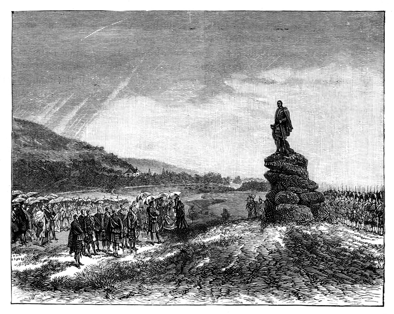Královna Viktorie odhaluje sochu prince Alberta v Balmoral, Skotsko, 1860 od Unbekannt