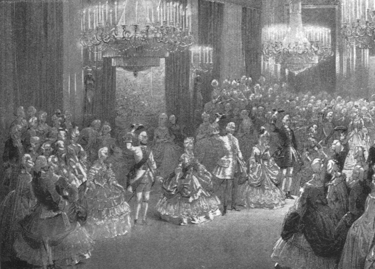 Gruzínský kostýmní ples Queen Victorias v Buckinghamském paláci, 6. ledna 1845, 1901. od Unbekannt