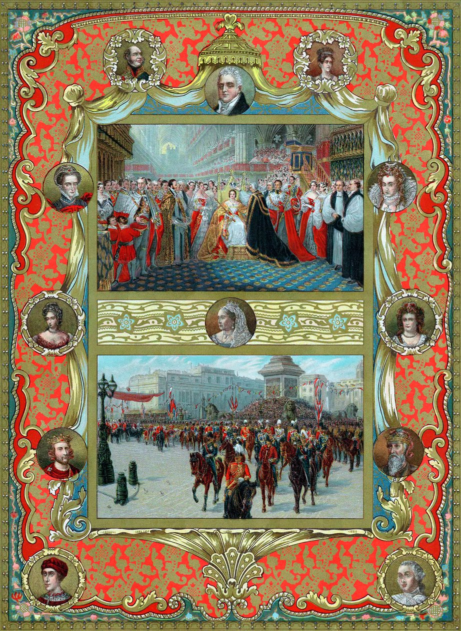 Korunovace královny Viktorie, 1837 a Zlaté jubileum, 1887 od Unbekannt