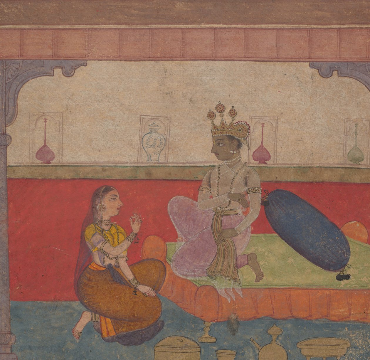 Radha Speaks to Krishna: Page z Boston Rasikapriya Lovers Breviary, ca. 1610. od Unbekannt