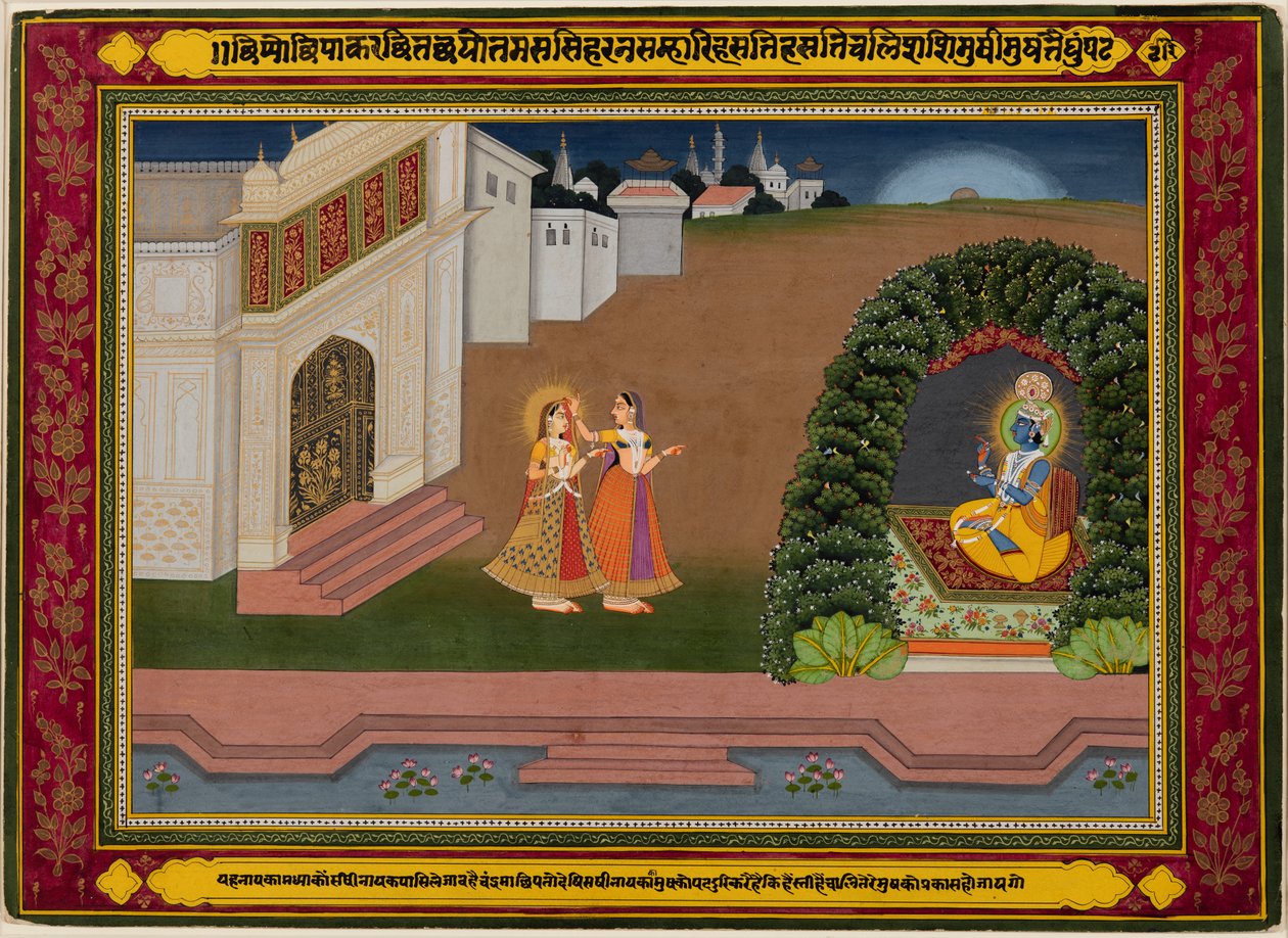 Radhas Confidante ji přivádí ke Krišnovi, c. 1790-1800. od Unbekannt