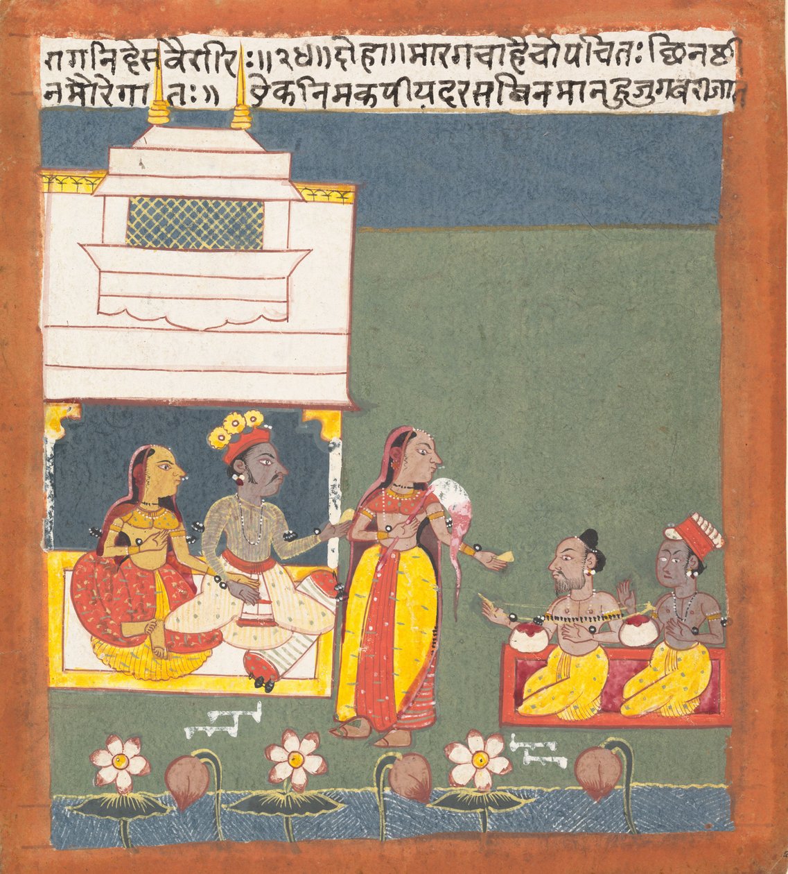 Ragini Des Variri: Stránka ze série rozptýlených Ragamala Girland of Musical Modes, ca. 1680. od Unbekannt