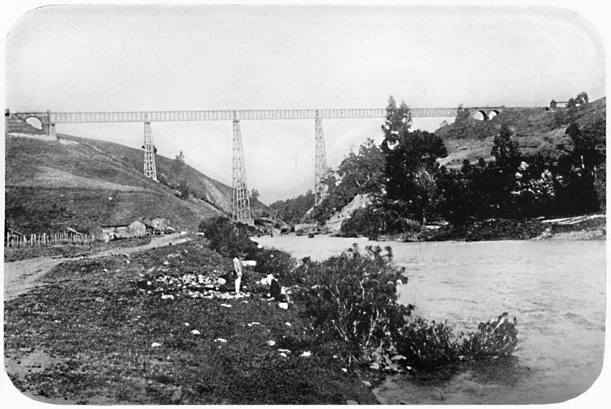 Železniční most přes řeku Malleco, Araucania, 1911 od Unbekannt