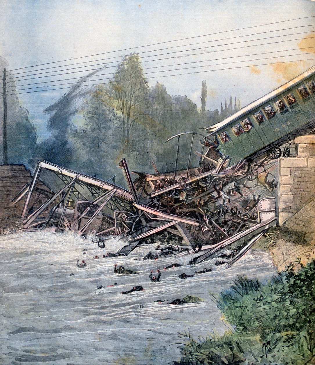 Železniční nehoda, Munchenstein, Švýcarsko, 14. července 1891 od Unbekannt