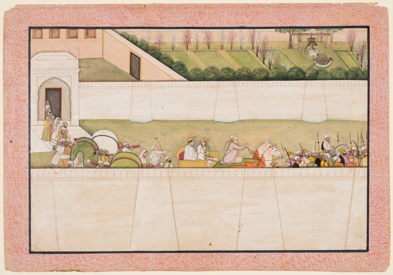 Ramas Brothers Bharata a Shatrughna vyrazili z Ajodhya najít Rama a Lakshmana..., 1775-80. od Unbekannt