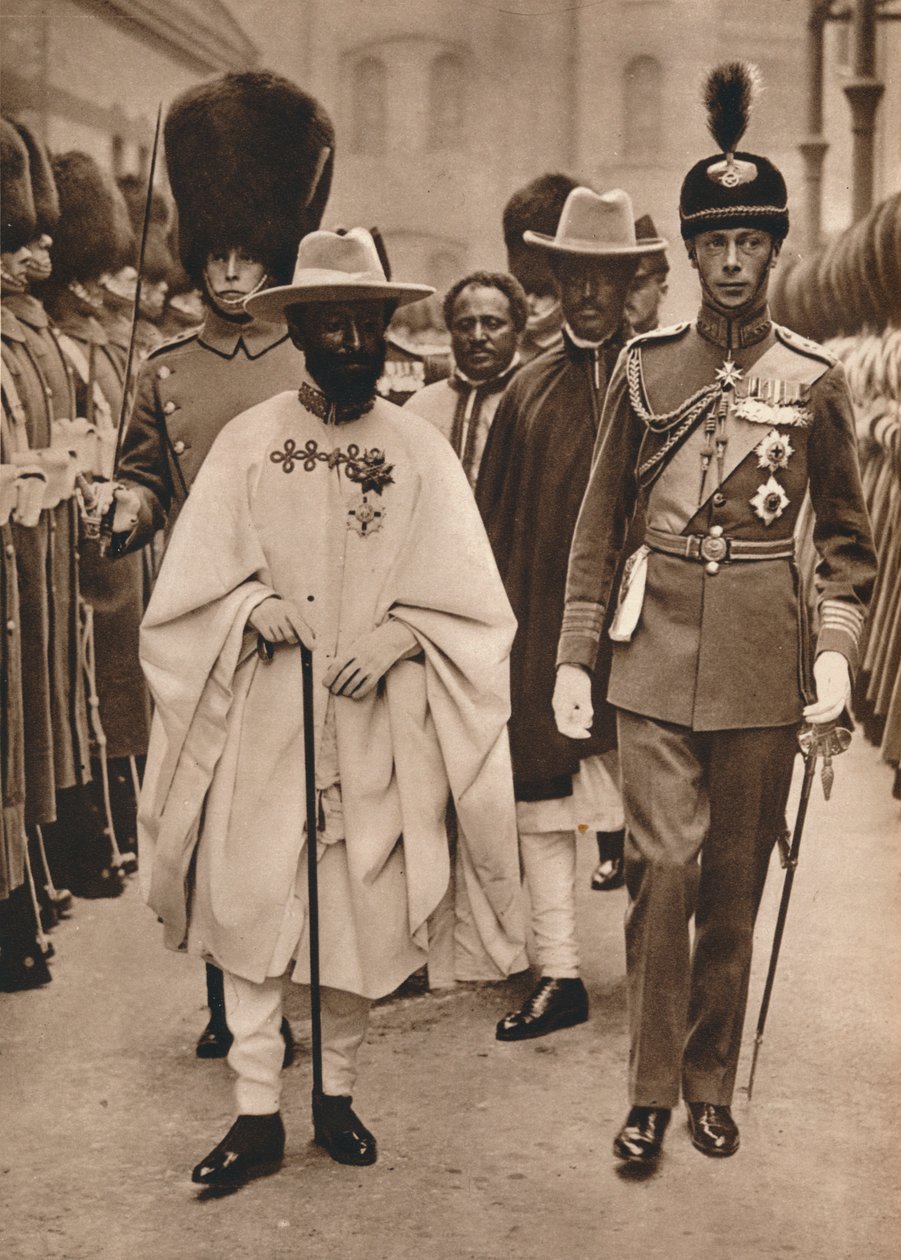 Ras Tafari, princ regent z Etiopie císař Haile Selassie s vévodou z Yorku, 1924 od Unbekannt