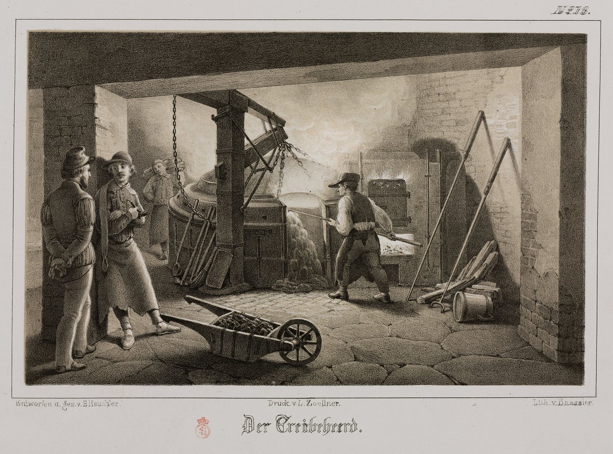 Zpracování surovin, metalurgická slévárna, Německo, c 1851 od Unbekannt