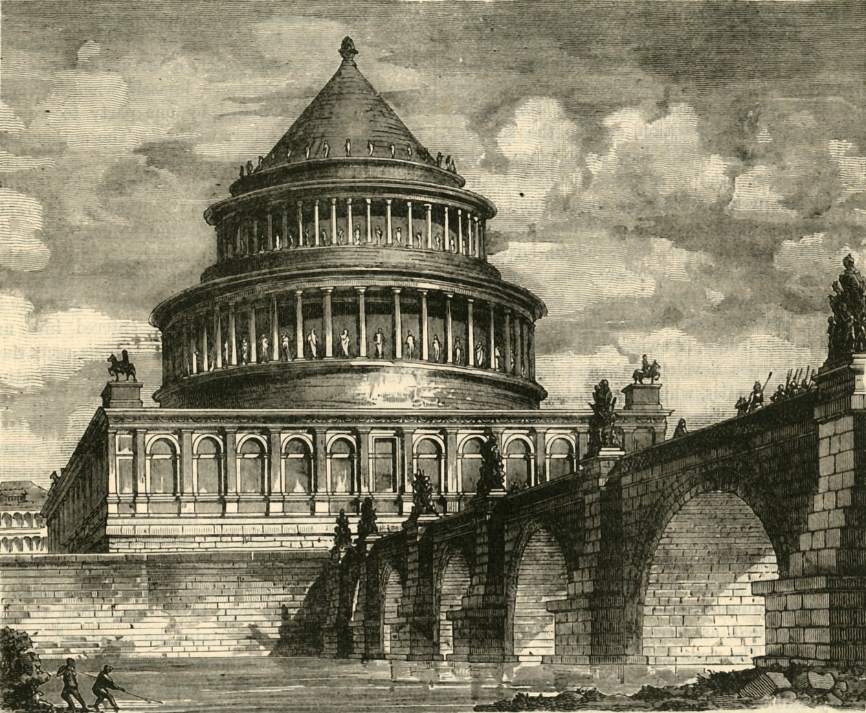 Rekonstrukce mauzolea Hadriána, nyní hradu Saint Angelo, 1890. od Unbekannt