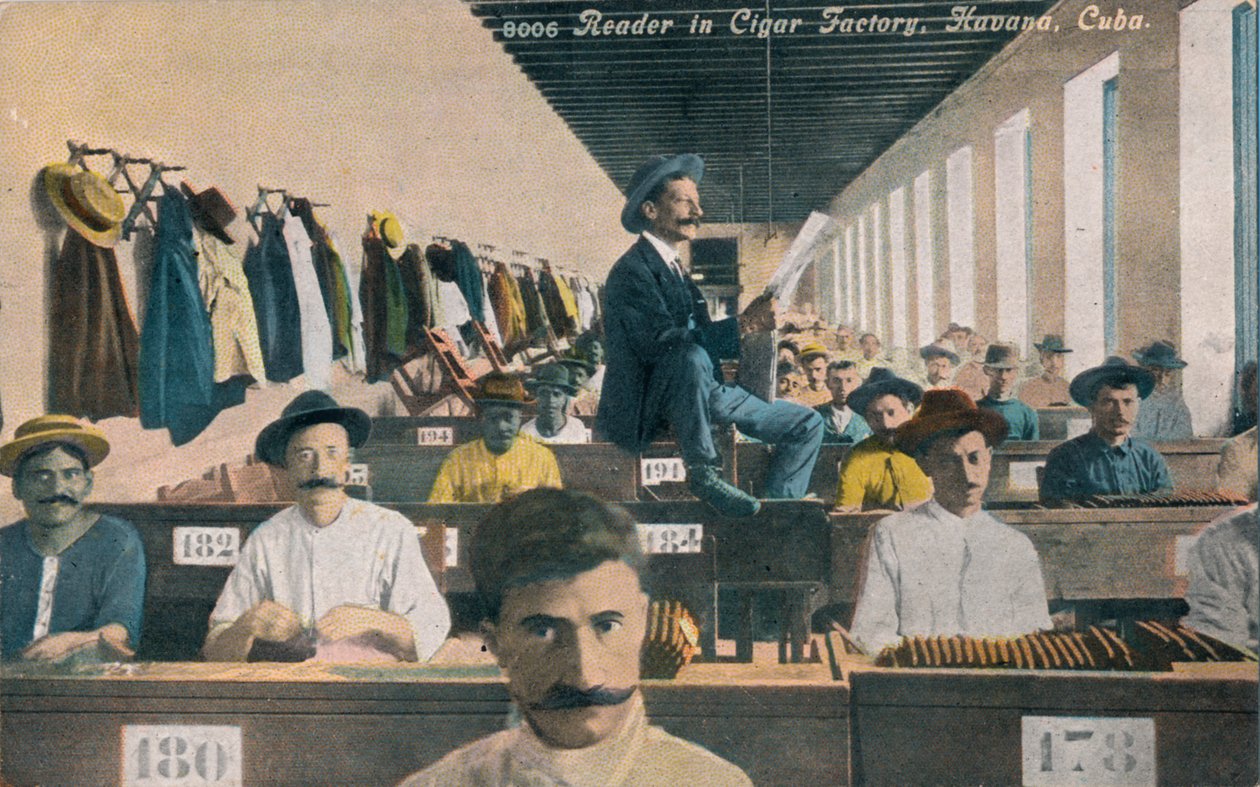 Čtenář v továrně na doutníky, Havana, Kuba, 1910 od Unbekannt