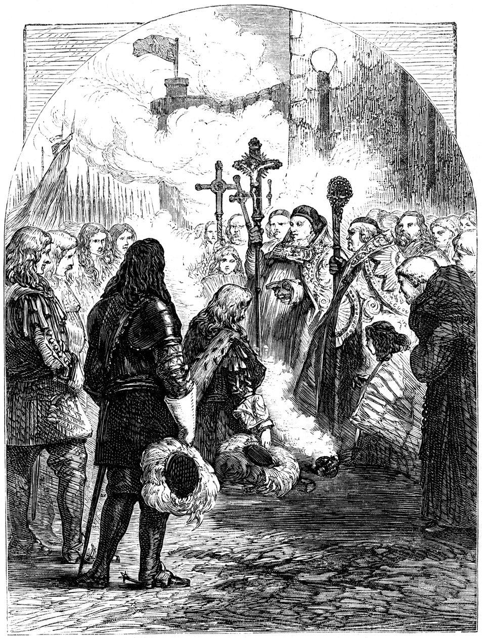 Přijetí Jakuba II v Dublinu, 1689 od Unbekannt
