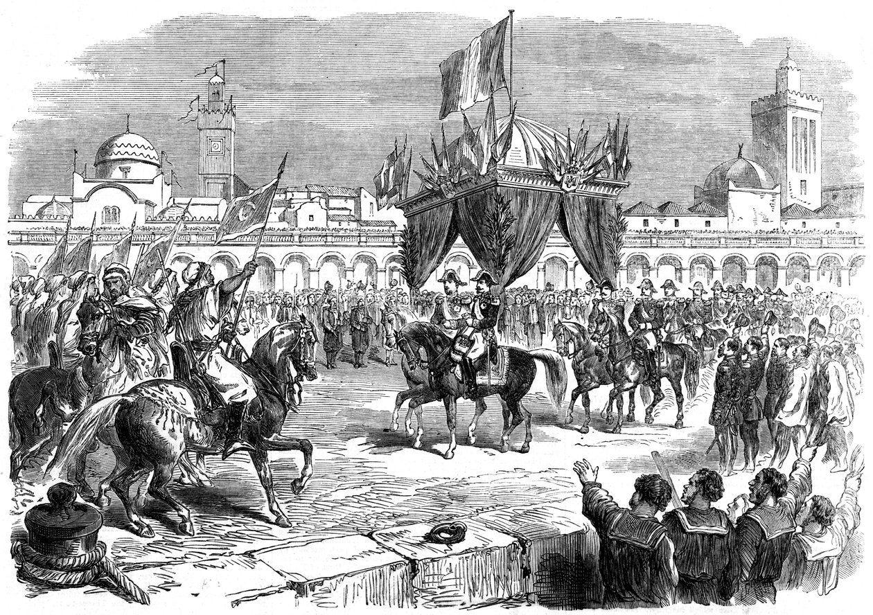Přijetí francouzského císaře na nábřeží v Alžíru, 1865 od Unbekannt