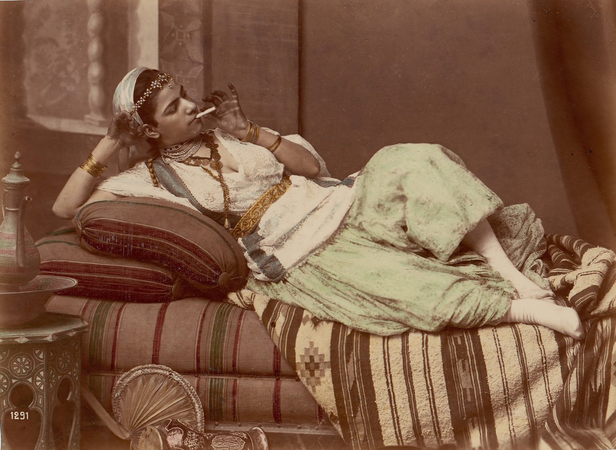 Kouření ležící ženy, 1870-90. od Unbekannt