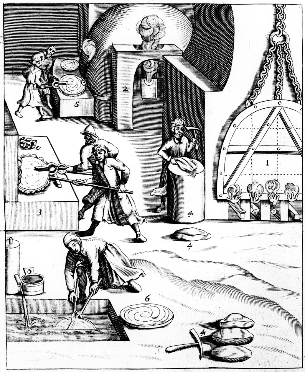 Rafinace mědi maďarským procesem, 1683 od Unbekannt