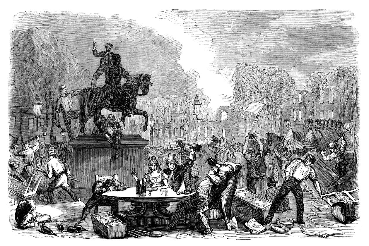 Reformní nepokoje na Queens Square, Bristol, 1831 c1895 od Unbekannt