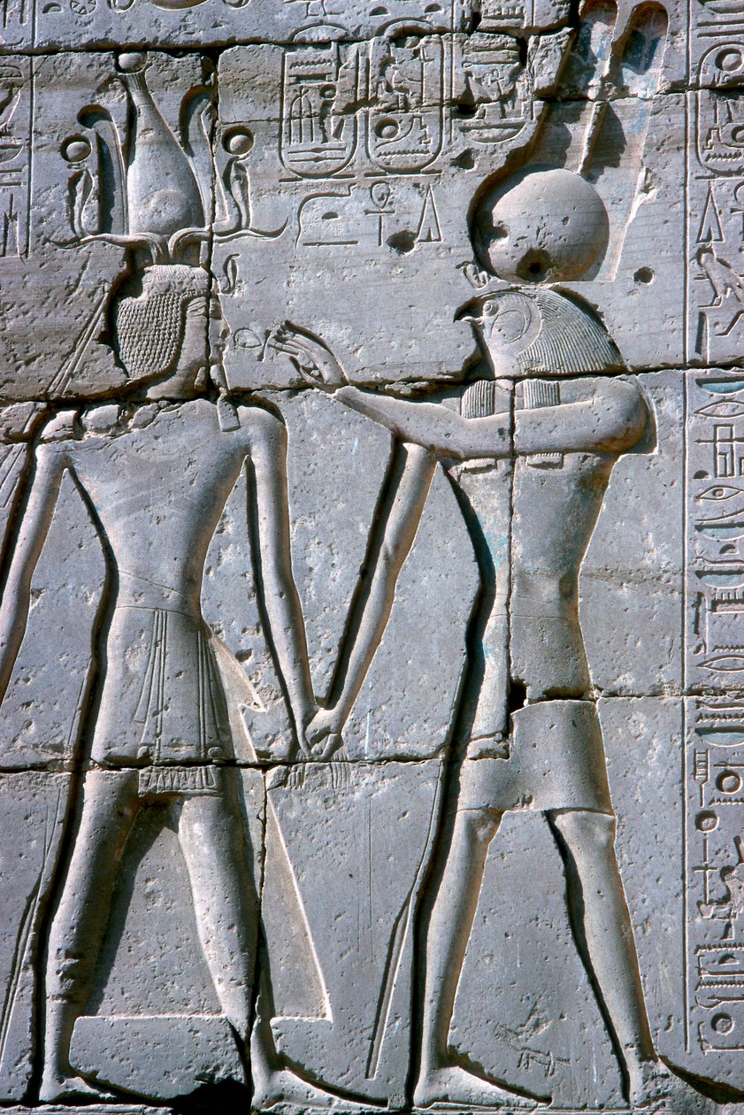 Reliéf Amun-Ra dává život Ramesse II., Chrám Ramsese II., Luxor, Egypt, c1250 př.n.l. od Unbekannt