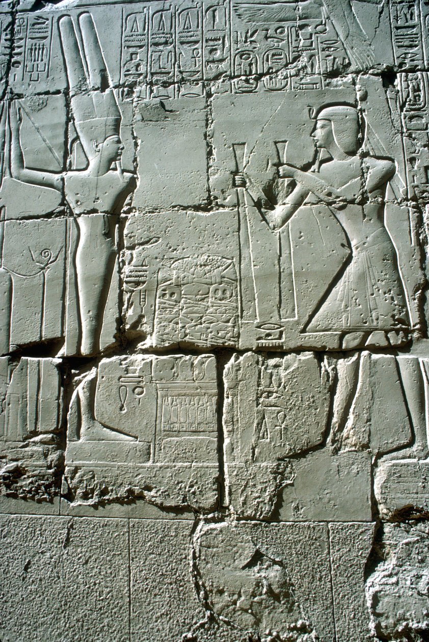 Reliéf Rameses II obětovaný bohu plodnosti Min, Amonův chrám, Karnak, Egypt od Unbekannt