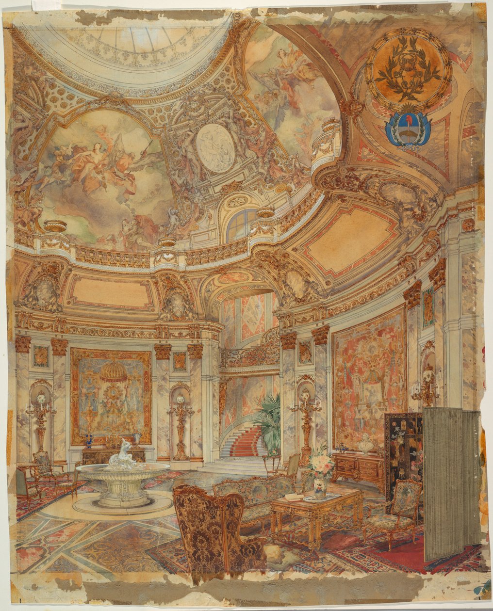 Vykreslování Velké galerie cti, Palazzo Paz, Buenos Aires, Argentina, ca. 1890 od Unbekannt