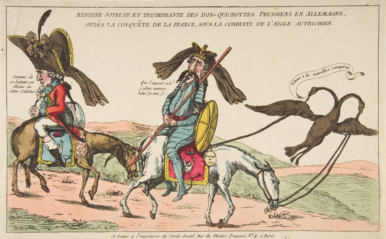 Radostný a triumfální návrat pruských Don-Quixotů do Německa, po dobytí..., ca. 1792. od Unbekannt