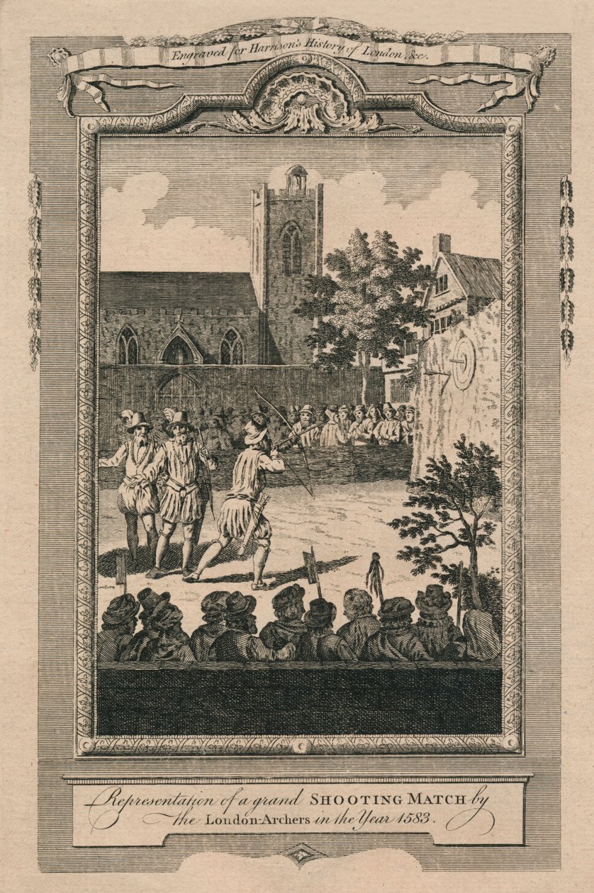 Reprezentace velkého střeleckého zápasu London Archers v roce 1583, 1775. od Unbekannt